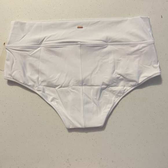 Pink By Victoria Secret Sz L White High Waist Full Coverage Bikini Swim Bottom - Picture 3 of 5